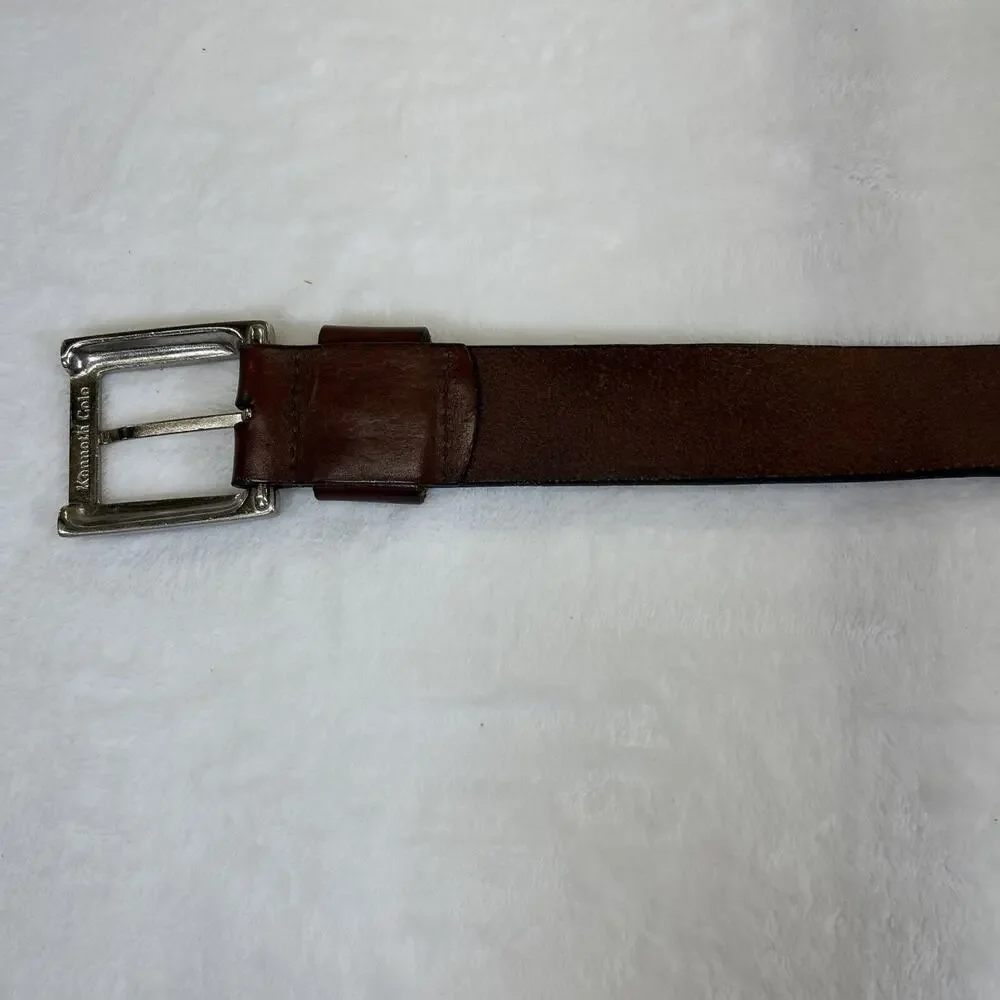 Kenneth Cole Mens Brown Genuine Leather 38/95 -1.5
